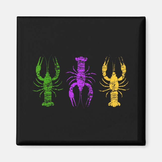 Imã Mardi Gras Crawfish Jester Hat Bead Tee New Orlean (Frente)