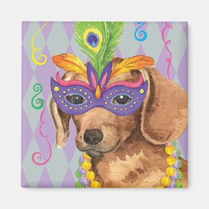 Imã Mardi Gras Dachshund