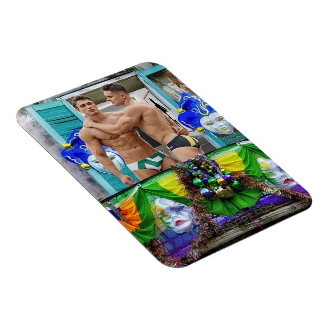 Ímã Mardi Gras de SlipperyJoe mascara decorações de mi (Lado Direito)