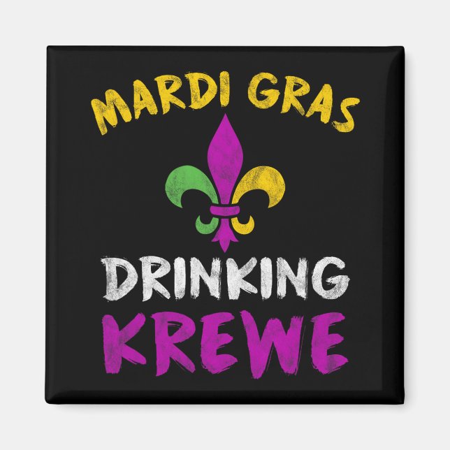 Imã Mardi Gras Drinking Krewe Shirt Group Squad New Or (Frente)