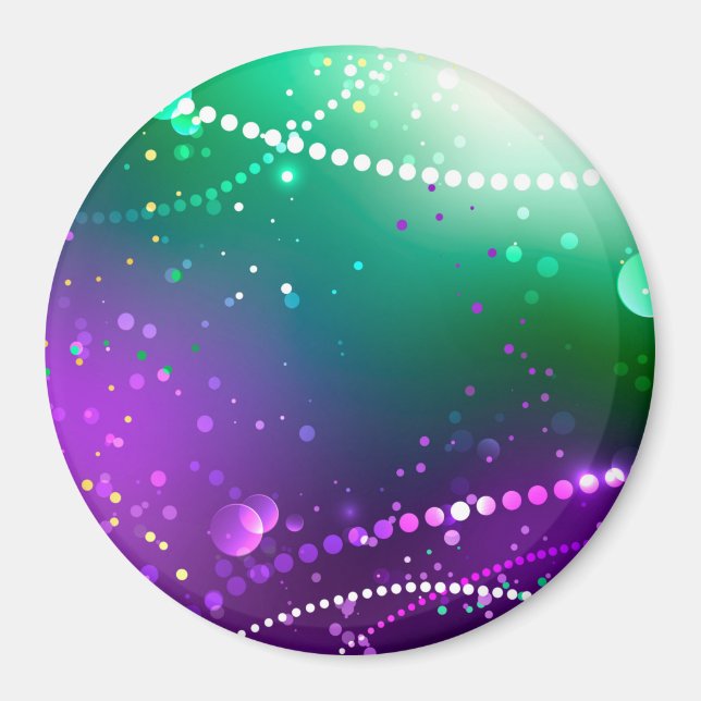 Imã Mardi Gras Festivo Purple Background (Frente)