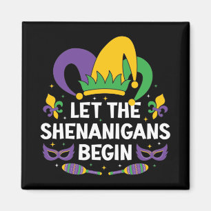 Imã Mardi Gras Figurume Que Os Shenanigans Comecem