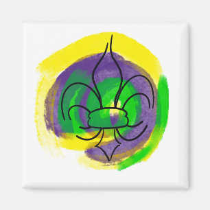 Imã Mardi Gras Fleur De Lis