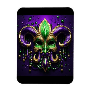 Ímã Mardi Gras Fleur De Lis Design