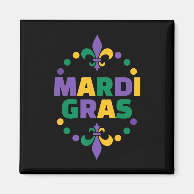 Imã Mardi Gras Happy Mardi Gras Carnaval (Frente)