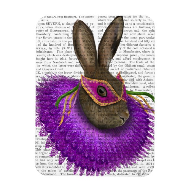 Ímã Mardi Gras Hare 2 (Vertical)