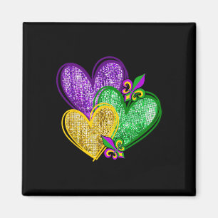 Imã Mardi Gras Heart Fleur-de-lis Symbol Men