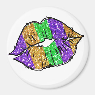 Imã Mardi Gras Kiss Magnet