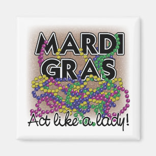 Imã Mardi Gras Lady Magnet -