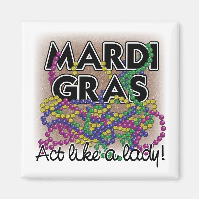 Imã Mardi Gras Lady Magnet - (Frente)