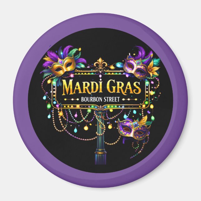 Imã Mardi Gras Magnet (Frente)