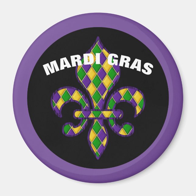 Imã Mardi Gras Magnet (Frente)