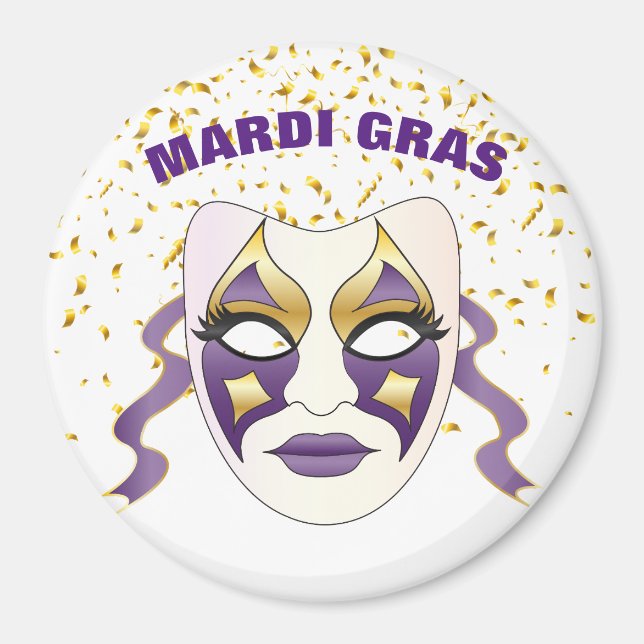 Imã Mardi Gras Magnet (Frente)
