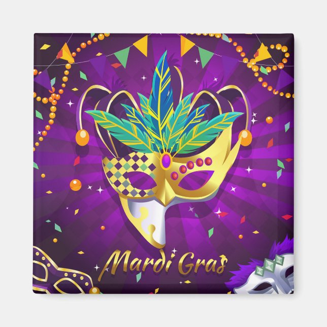 Imã Mardi Gras Magnet (Frente)