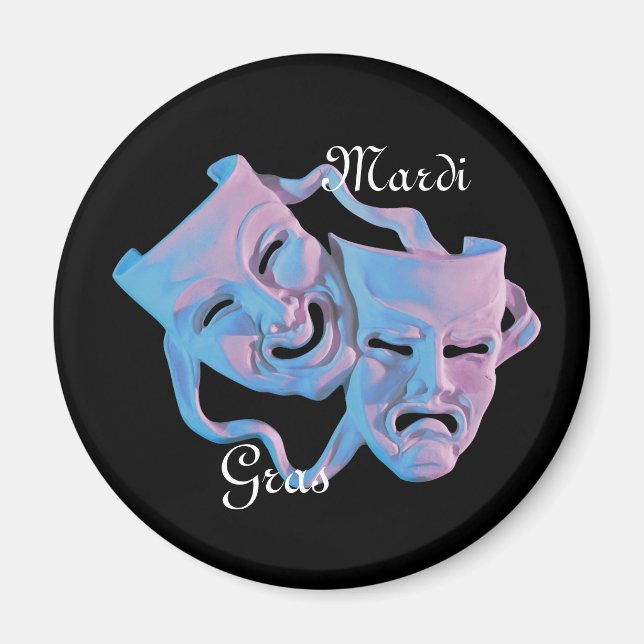 Imã Mardi Gras Mask Magnet (Frente)
