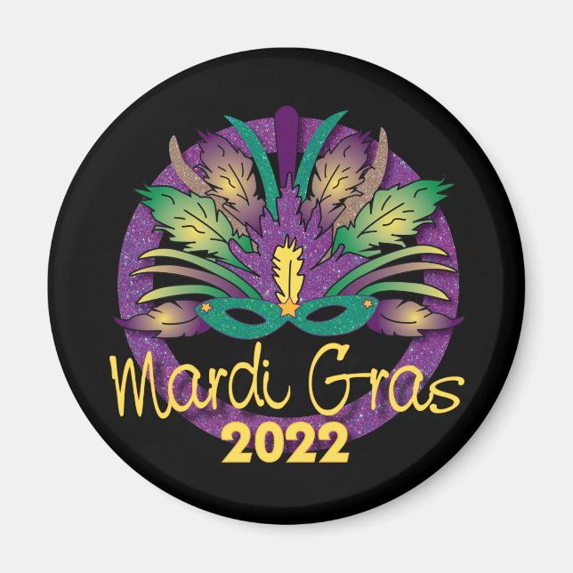 Imã Mardi Gras Mask Magnet - 2022 (Frente)