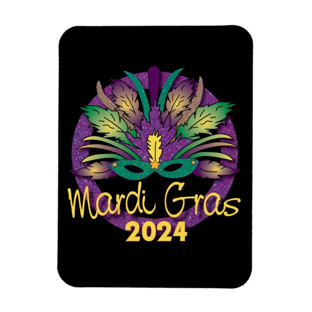 Ímã Mardi Gras Mask Magnet - 2024 (Vertical)