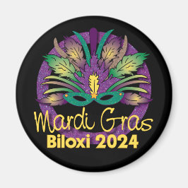 Imã Mardi Gras Mask Magnet - 2024 - Biloxi, MS