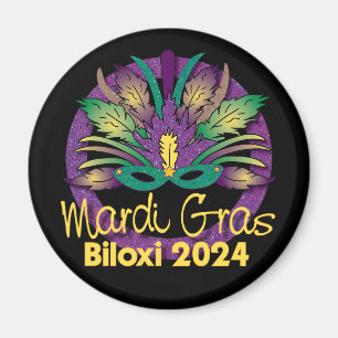 Imã Mardi Gras Mask Magnet - 2024 - Biloxi, MS