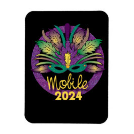 Ímã Mardi Gras Mask Magnet - 2024 - Mobile