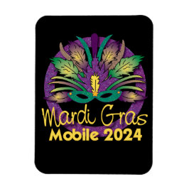 Ímã Mardi Gras Mask Magnet - 2024 - Mobile