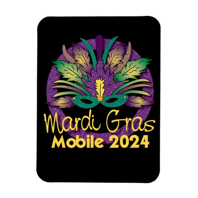 Ímã Mardi Gras Mask Magnet - 2024 - Mobile (Vertical)