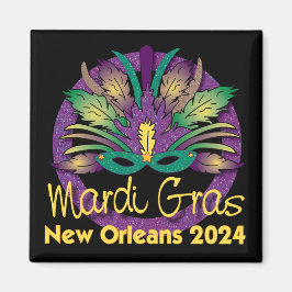 Imã Mardi Gras Mask Magnet - 2024 - Nova Orleans