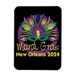 Ímã Mardi Gras Mask Magnet - 2024 - Nova Orleans