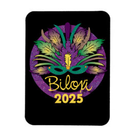 Ímã Mardi Gras Mask Magnet - 2025 - Biloxi, MS