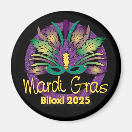 Imã Mardi Gras Mask Magnet - 2025 - Biloxi, MS