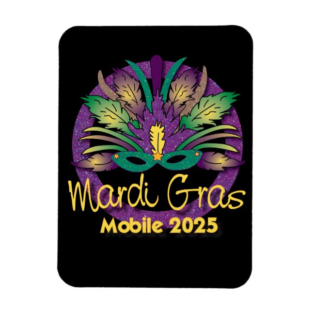 Ímã Mardi Gras Mask Magnet - 2025 - Mobile (Vertical)