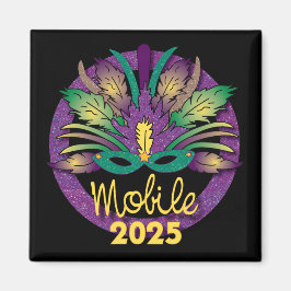 Imã Mardi Gras Mask Magnet - 2025 - Mobile, AL