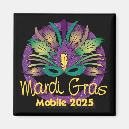 Imã Mardi Gras Mask Magnet - 2025 - Mobile, AL