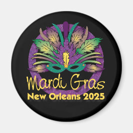 Imã Mardi Gras Mask Magnet - 2025 - Nova Orleans