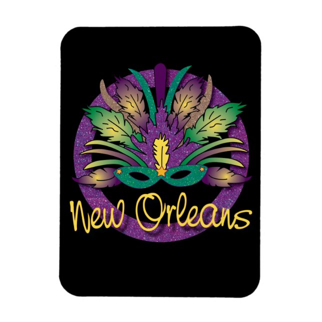 Ímã Mardi Gras Mask Magnet - Nova Orleans (Vertical)