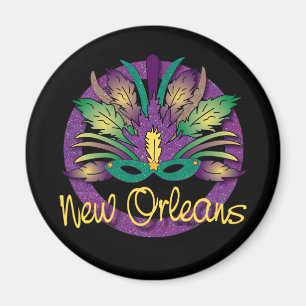 Imã Mardi Gras Mask Magnet - Nova Orleans, LA