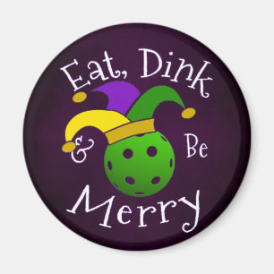 Imã Mardi Gras Pickleball Comer Dink Seja Feliz