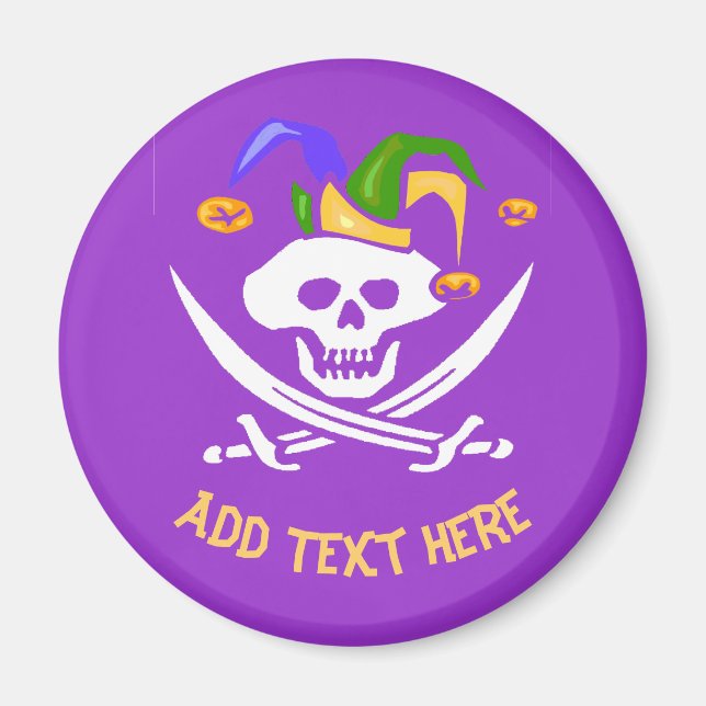 Imã Mardi Gras Pirate Magnet (Frente)