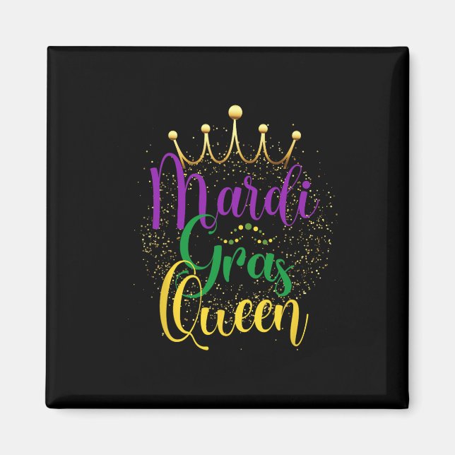 Imã Mardi Gras Queen Parade Figurume Mulheres Presente (Frente)