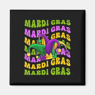 Imã Mardi Gras Retro Groovy Jester Hat New Orleans Car