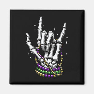 Imã Mardi Gras Rocker Skeleton Mãos Rock Em Nova Orlea
