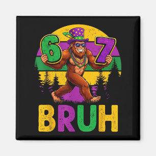 Imã Mardi Gras Seis Sete 6 7 Bruh Meme Bigfoot Sasquat