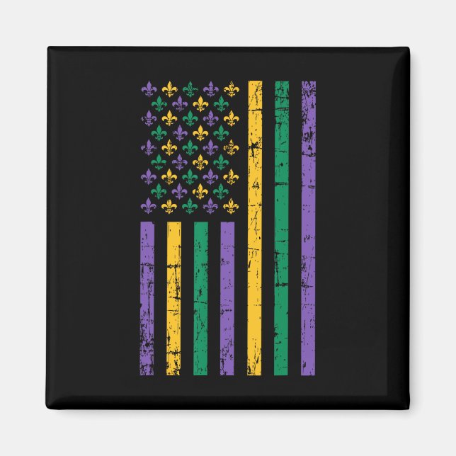 Imã Mardi Gras Us Flag (Frente)