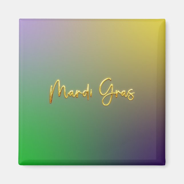 Imã Mardi Gras Yellow, Purple, Green (Frente)