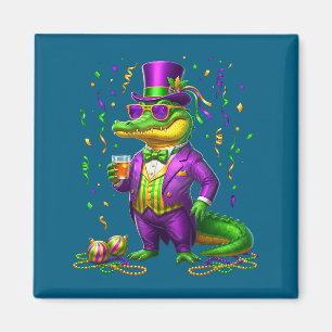 Imã Mardigator Divertido Ilustração de Jacaré de Mardi