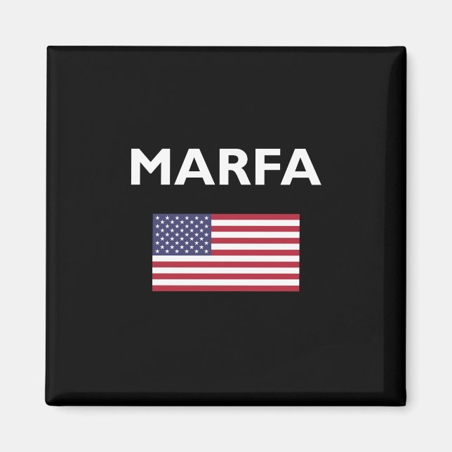 Imã Marfa Texas EUA American Flag Dark Color (Frente)