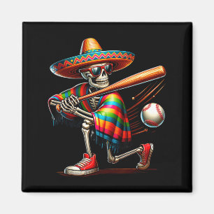Imã Mariachi esqueleto beisebol cinco de maio mexicano