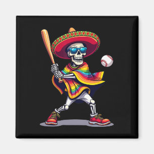 Imã Mariachi Skeleton Baseball Cinco De Mayo Mexicano