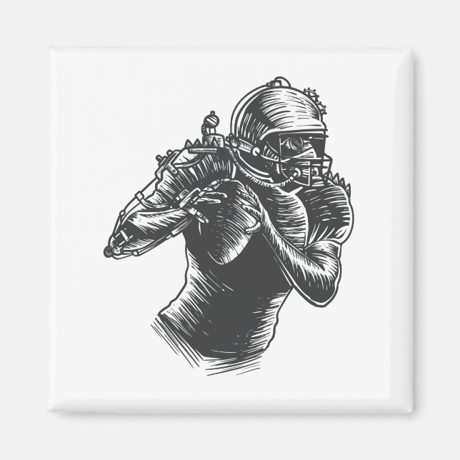 Imã Marido de Arte Steampunk Quarterback (Frente)
