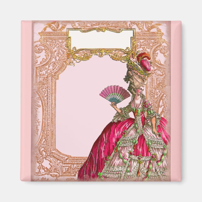 Imã Marie Antoinette em rosa-quente (Frente)